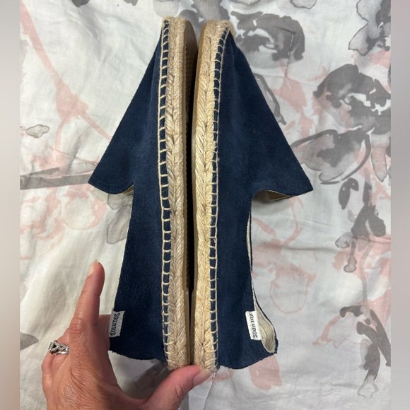 Soludos Original Espadrille Unisex Suede Navy Blue Flat Canvas Shoes Size 8 - Picture 7 of 11